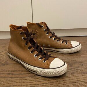 Converse Chuck Taylor Hi Top Sneakers - Brown Leather - Unisex - EUC